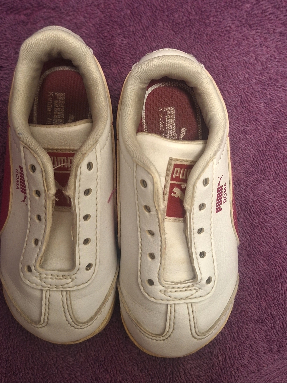 Puma Baby Girl White and Pink Classic Sneakers